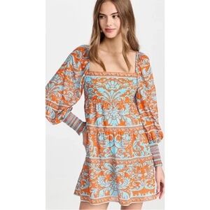 Alice + Olivia Forever Yours Sienna Rosen Tiered Babydoll Dress